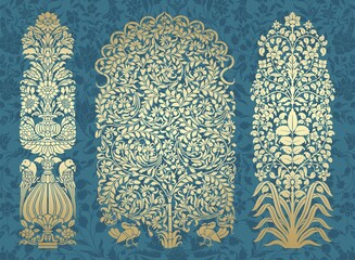 Wall Mural - paisley floral pattern, textile , Rajasthan, royal India	