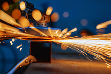 Grinding A Metal With Sparks