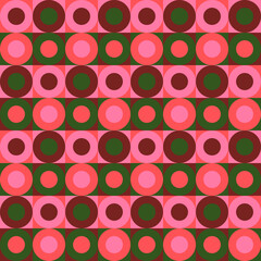 Poster - Seamless geometric pattern with the image of circles, squares. Vector design for web banner, business presentation, brand package, fabric, print, wallpaper, postcard.