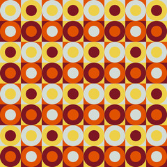 Poster - Seamless geometric pattern with the image of circles, squares. Vector design for web banner, business presentation, brand package, fabric, print, wallpaper, postcard.