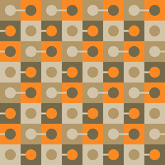 Poster - Seamless geometric pattern with the image of circles, squares. Vector design for web banner, business presentation, brand package, fabric, print, wallpaper, postcard.