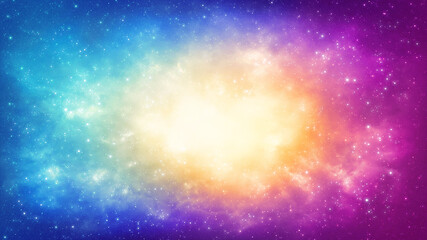 Wall Mural - abstract background of a bright nebula in a multicolored universe full of stars. realistic illustrat