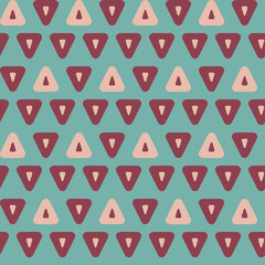 Poster - Seamless geometric pattern with the image of triangles, geometric shapes. Vector design for web banner, business presentation, brand package, fabric, print, wallpaper, postcard.