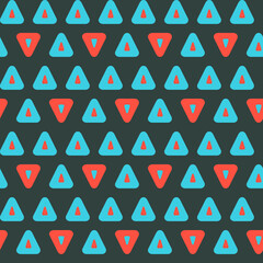 Poster - Seamless geometric pattern with the image of triangles, geometric shapes. Vector design for web banner, business presentation, brand package, fabric, print, wallpaper, postcard.