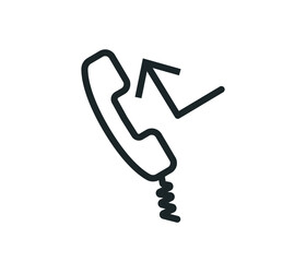 Fototapete - Black phone icon isolated on white background. Vector illustration
