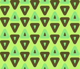 Fototapete - Seamless geometric pattern with the image of triangles, geometric shapes. Vector design for web banner, business presentation, brand package, fabric, print, wallpaper, postcard.
