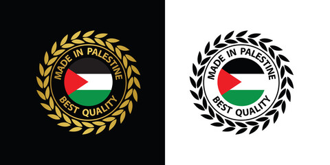 Wall Mural - made in Palestine vector stamp. badge with Palestine flag	
