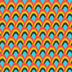 Poster - Seamless geometric pattern with the image of waves, sea, ocean. Vector design for web banner, business presentation, brand package, fabric, print, wallpaper, postcard.