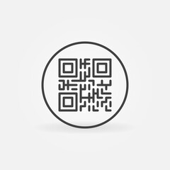 Poster - Circle with QR Code linear vector concept icon or logo element
