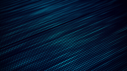 Aufkleber - Blue perspective grid. Technology background. Connection lines and dots. Network connection structure. Big data. Futuristic blue space on black background.