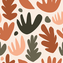 Poster - abstract organic floral shapes seamless pattern