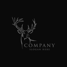 Deer Head Logo Design Premium