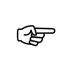 Wall Mural - hand pointing right line icon. clipart image isolated on white background.