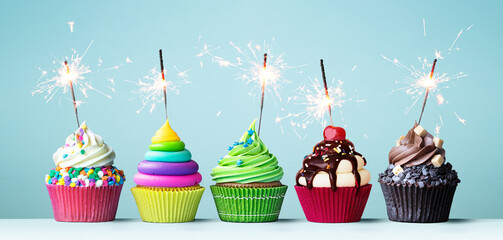 Poster - Colorful celebration cupcakes