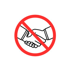 Canvas Print - Don't handshake stop sign. Clipart image.