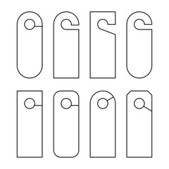 Canvas Print - door hanger tag outline template icon. clipart image isolated on white background. set