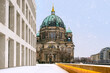 Berlin Cathedral under the snow in Berlin, Germany