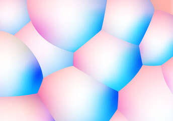Poster - Abstract background with pearlescent soft bubbles balls