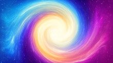Background Of A Bright Multicolored Energy Spiral In A Space Environment