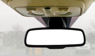 Wall Mural - Empty automobile rear view mirror with copy space.
