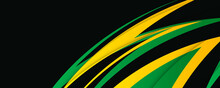 Abstract Green Yellow Black Orange Vector Background With Stripes. Speed Yellow Green Abstract Background. 