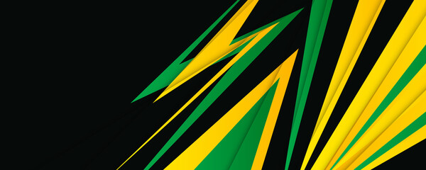 Abstract green yellow black orange vector background with stripes. Speed yellow green abstract background. 