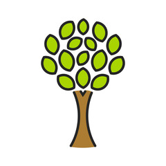 Wall Mural - green tree symbol. simple tree icon.
