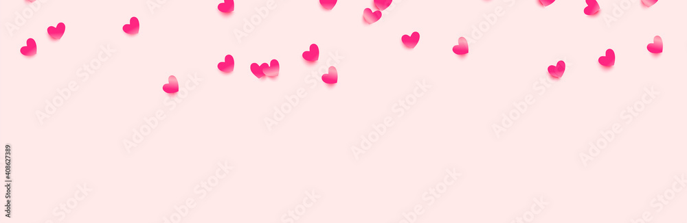 Pink hearts, decorative design elements for Valentine's day. Vector - obrazy, fototapety, plakaty 