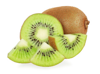 Kiwi slice isolated on white background