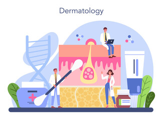 Poster - dermatologist concept. dermatology and trichologist specialist, skin or hair