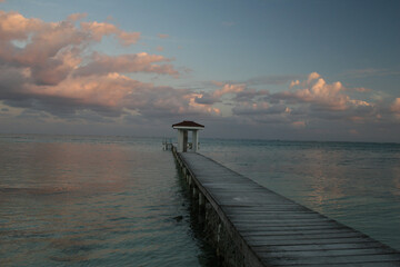 Wall Mural - pier at sunset