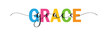 GRACE colorful vector mixed typography banner with brush calligraphy