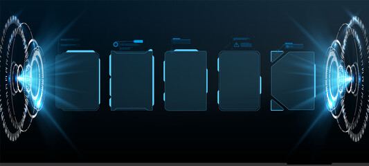 Poster - futuristic vector hud interface screen design. digital callouts titles. hud ui gui futuristic user i