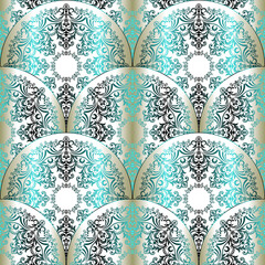 Mandala. Seamless vector background. Vintage ornamental pattern.