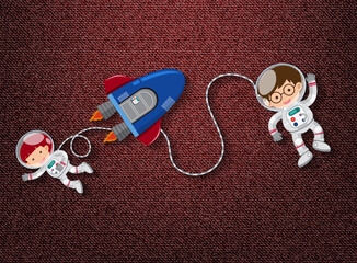 Wall Mural - Cute element on space theme