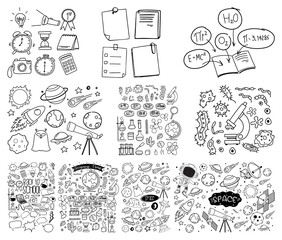 Wall Mural - set of object and symbol hand drawn doodle on white background
