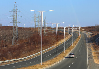 Road in a hilly area