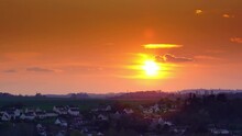 Time-lapse Of French Small Town At Sunset