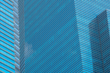 Wall Mural - perspective exterior pattern blue glass wall modern buildings