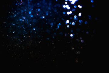 Glittering stars of blur blue  bokeh