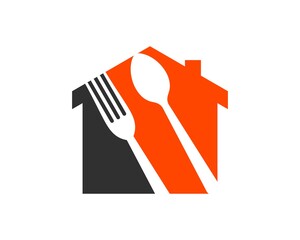 Sticker - Simple house with spoon and fork inside