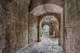 Fototapeta Na drzwi - Narrow archway in the ancient streets of Kotor Old Town,Montenegro.