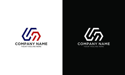 Aufkleber - Creative and Minimalist Letter UN Logo Design Using letters U and N , UN Monogram