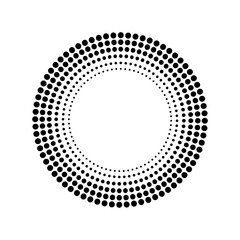 Poster - halftone dots circle. Dots texture. Abstract background banner. Line art. Stock image. EPS 10.