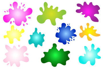 Aufkleber - Colored blots set, great design for any purposes. Grunge brush. Abstract artistic vector illustration. Stock image. EPS 10.