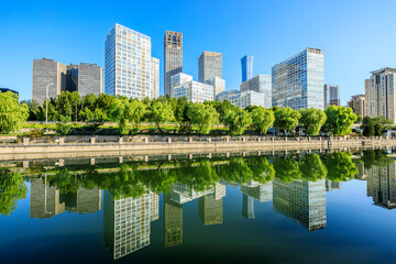 Modern city skyline and buildings in Beijing,China.