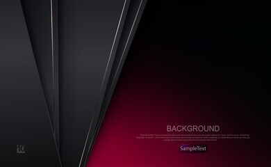 Canvas Print - Dark geometric composition with a burgundy color gradient, gray curtains with thin shiny edging