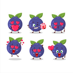 Sticker - New blueberry cartoon character with love cute emoticon