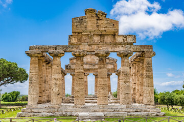 temple of athena (tempio di athena) in the archaeological park of paestum, italy, a unesco world her