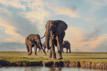 Wall Mural - majestic african elephant in chobe national park, botswana safari africa wildlife